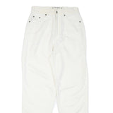 THE BEST Womens Cotton Blend White Regular Fit Straight Trousers W28 L30