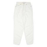 THE BEST Womens Cotton Blend White Regular Fit Straight Trousers W28 L30