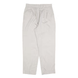 Womens Relaxed Fit Cotton Blend Trousers White W30 L28 Classic Zip Casual