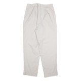 Womens Relaxed Fit Cotton Blend Trousers White W30 L28 Classic Zip Casual