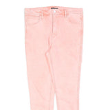 LEVI'S Womens Pink Slim Skinny Denim Light W31 L27 Distressed Hem Jeans