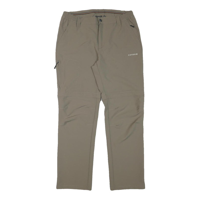 ICEPEAK Mens Polyester Blend Beige Regular Fit Straight Leg Trousers W32 L31