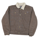 BASS CREEK Mens Brown Workwear Jacket XL Cotton Blend Canvas Plain Button Front