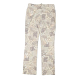 SPECIAL Womens Cotton Blend Beige Patchwork Floral Regular Fit Straight Leg