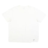 NAUTICA Mens White Cotton Blend V-Neck T-Shirt L Classic Casual Lightweight