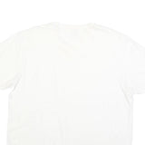 NAUTICA Mens White Cotton Blend V-Neck T-Shirt L Classic Casual Lightweight