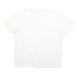 NAUTICA Mens White Cotton Blend V-Neck T-Shirt L Classic Casual Lightweight
