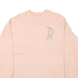 DISNEY Womens Pale Pink Glitter Logo Long Sleeve Crew Neck T-Shirt XS Casual