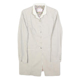 WHITE LABEL Womens Cream Linen Blend Tailored Jacket UK 12 Button Closure Plain