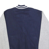 COOL FASHION Mens Navy Blue & Grey London England Varsity Jacket XL Cotton Blend