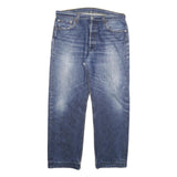 LEVI'S Mens Blue Cotton Blend Regular Straight Denim W36 L30 Classic Fit Jeans