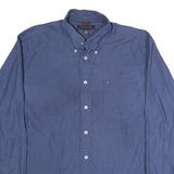 TOMMY HILFIGER Mens Blue Shirt L Button-Down Collar Long Sleeve Cotton Classic