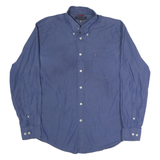 TOMMY HILFIGER Mens Blue Shirt L Button-Down Collar Long Sleeve Cotton Classic