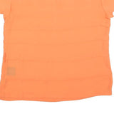 Womens Orange Basic Top Short Sleeve Round Neck Plain M Lightweight Summer