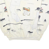 ART UNLIMITED Mens White Civil War Map Printed Crew Neck 2XL Sweatshirt