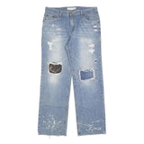 URBAN TRENDY JEANS Mens Jeans Blue Relaxed Straight Denim Light W34 L34