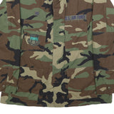 AMERICAN APPAREL Mens Green & Brown Camo Military Jacket L Cotton Blend Button