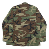 AMERICAN APPAREL Mens Green & Brown Camo Military Jacket L Cotton Blend Button