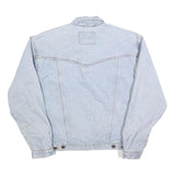 WRANGLER Mens Blue Denim Button Jacket L Cotton Blend Classic Casual