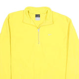 NIKE Womens Yellow Plain Pullover Jumper Crew Neck Basic Knit Size L Sportswear