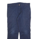 CARHARTT Mens Cotton Blend Navy Relaxed Straight Trousers W36 L30 Casual