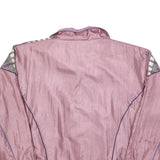 OUT BROOK Womens Purple & Multi Colour Pattern Nylon Jacket L Zip Casual Retro