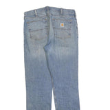 CARHARTT Mens Relaxed Fit Blue Denim Fair W34 L34 Cotton Blend Zip Jeans