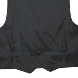 Mens Navy Blue Polyester Blend Printed Button Jacket Vest M Summer Elegant