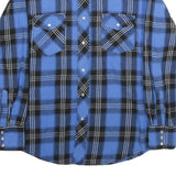 WRANGLER Mens Blue & Black Check Shirt M Classic Cotton Western Style Long