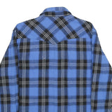 WRANGLER Mens Blue & Black Check Shirt M Classic Cotton Western Style Long