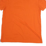 TOMMY HILFIGER Mens Orange Short Sleeve Plain Polo Shirt M Classic Cotton Fit