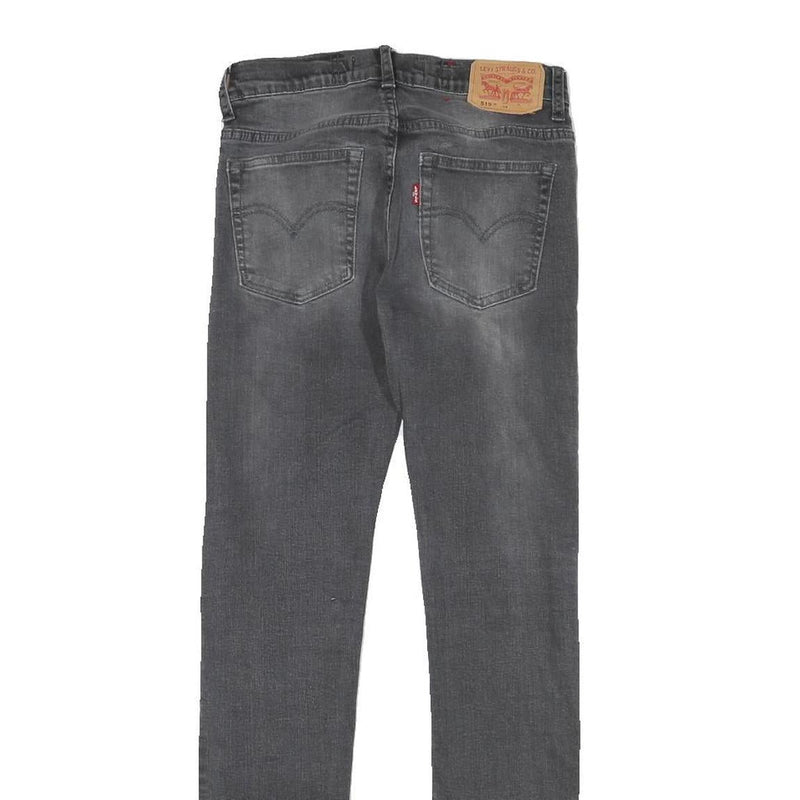 LEVI'S Boys Slim Grey Denim Jeans Cotton Blend Zip W25 L28 Classic Style
