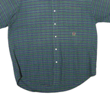 TOMMY HILFIGER Mens Green & Blue Check Shirt L Casual Cotton Blend Button Down