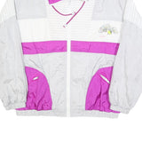 EQUIPE Womens Grey & Purple Colourblock Jacket L Polyester Blend Zip