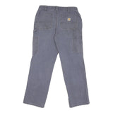 CARHARTT Mens Cotton Blend Blue Loose Straight Trousers W30 L28 Workwear Casual
