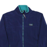 LL BEAN Womens Blue Fleece Jacket M Polyester Blend Zip Casual Outdoor