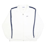 REEBOK Mens White & Navy Track Jacket L Polyester Blend Zip Retro Sportswear