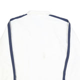 REEBOK Mens White & Navy Track Jacket L Polyester Blend Zip Retro Sportswear