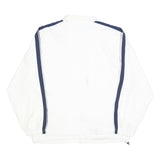 REEBOK Mens White & Navy Track Jacket L Polyester Blend Zip Retro Sportswear