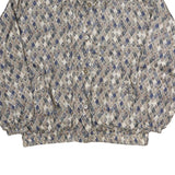 STUNT SPORT Womens Blue & Beige Diamond Print Silk Jacket M