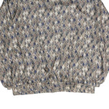 STUNT SPORT Womens Blue & Beige Diamond Print Silk Jacket M