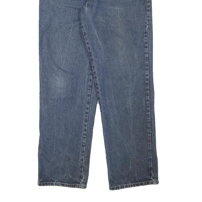 TRACK Mens Regular Blue Jeans Denim W34 L31 Cotton Blend Zip Casual Classic Fit