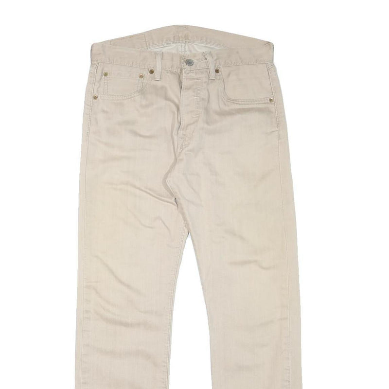 LEVI'S Mens Cotton Blend Beige Regular Fit Straight Leg Trousers W30 L30 Casual