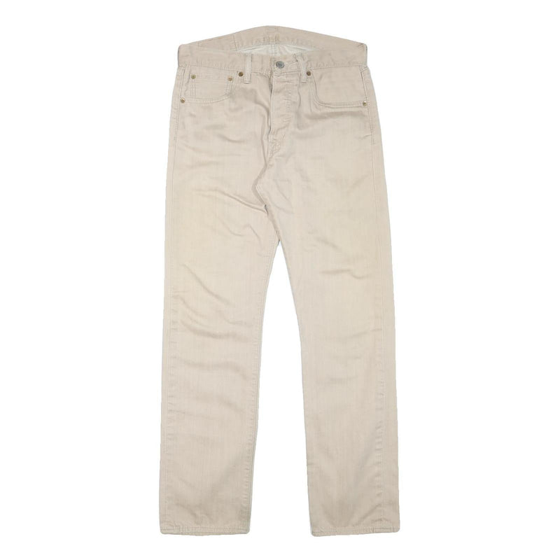 LEVI'S Mens Cotton Blend Beige Regular Fit Straight Leg Trousers W30 L30 Casual