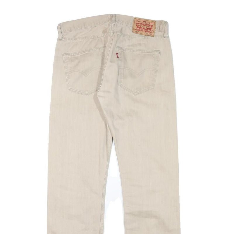 LEVI'S Mens Cotton Blend Beige Regular Fit Straight Leg Trousers W30 L30 Casual