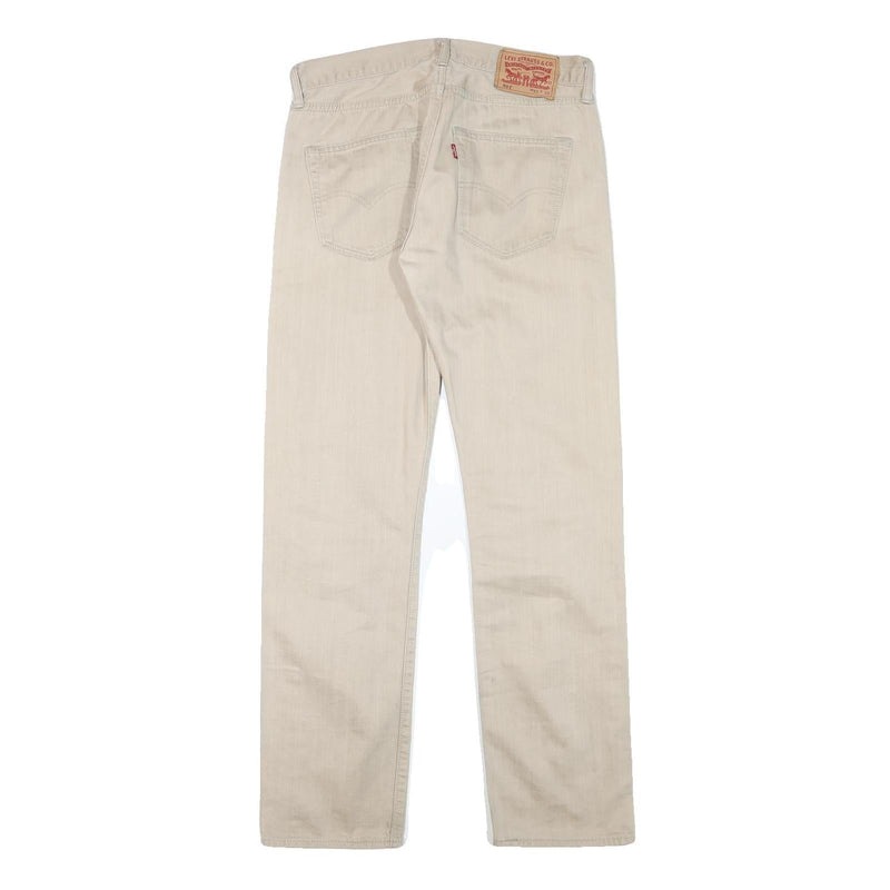 LEVI'S Mens Cotton Blend Beige Regular Fit Straight Leg Trousers W30 L30 Casual