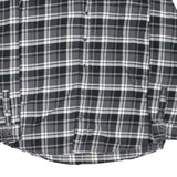 WEATHERPROOF Mens Black & Grey Checked Shirt 2XL Cotton Blend Button Down Long