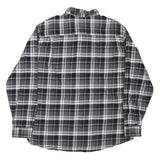 WEATHERPROOF Mens Black & Grey Checked Shirt 2XL Cotton Blend Button Down Long