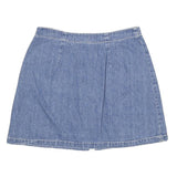 EXTRA Womens Blue Denim Mini Skirt Cotton Blend Zip Pockets Size S Casual