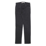 LEVI'S 510 Girls Slim Black Denim Medium Wash W27 L30 Cotton Blend Zip Jeans